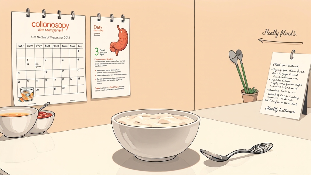 대장 내시경 준비 (illustration 스타일)