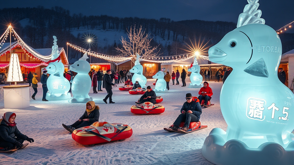 축제 현장, 뭐가 재밌을까요? (realistic 스타일)