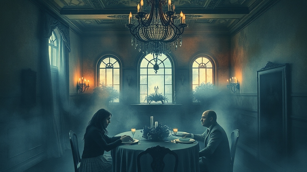 수상한 저택 분위기 (watercolor 스타일)