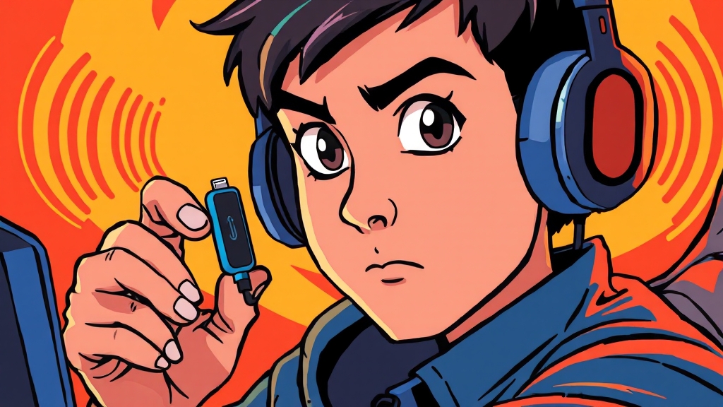 PC 게임용 이어폰 선택 (cartoon 스타일)