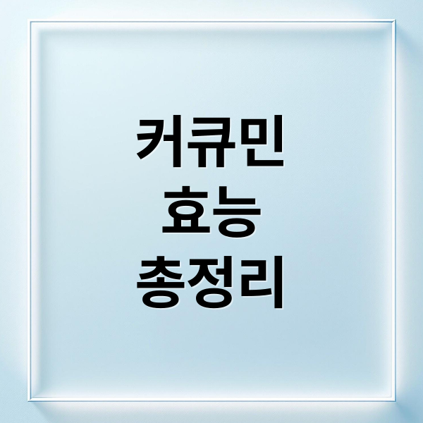커큐민
효능
총정리 (커큐민 효능 섭취 팁)