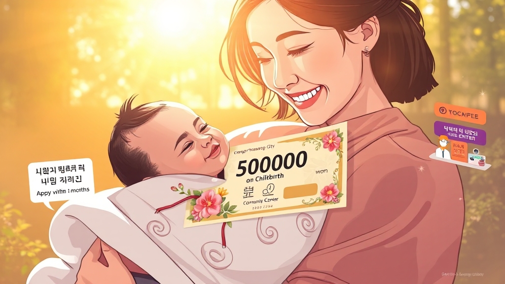 경기도 산후조리비 지원 (illustration 스타일)