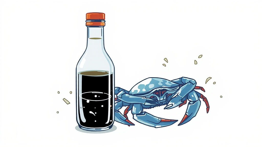 간장 양념, 식히는 과정 (illustration 스타일)