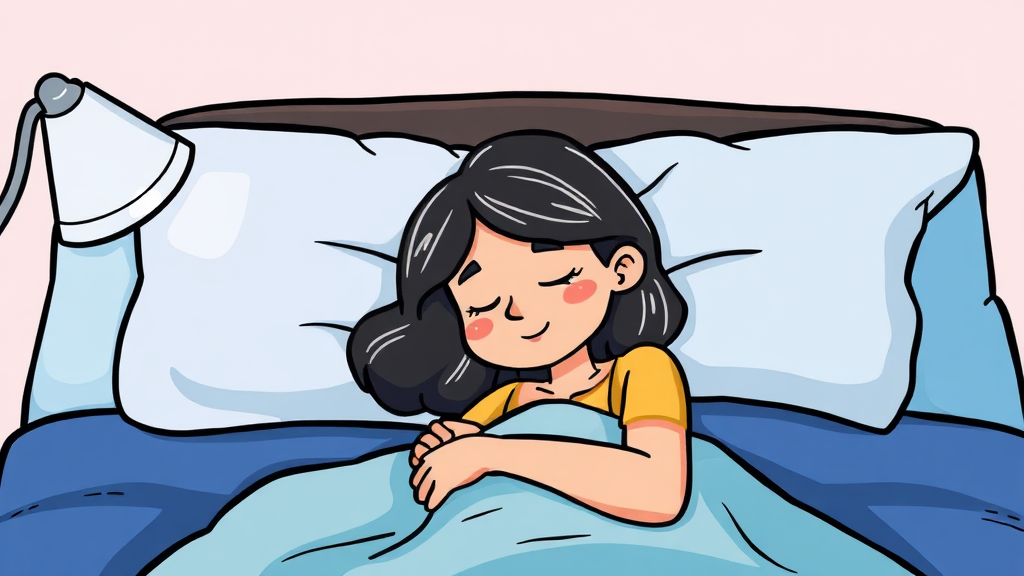 숙면을 방해하는 요인과 두통의 연관성 (cartoon 스타일)