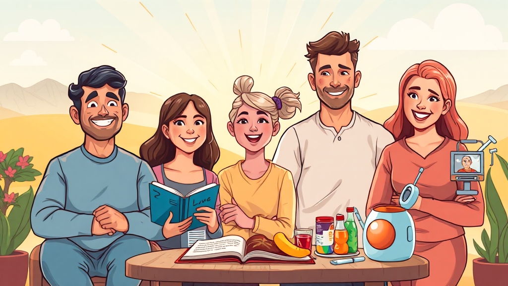 크론병의 치료 옵션과 관리 전략 (cartoon 스타일)