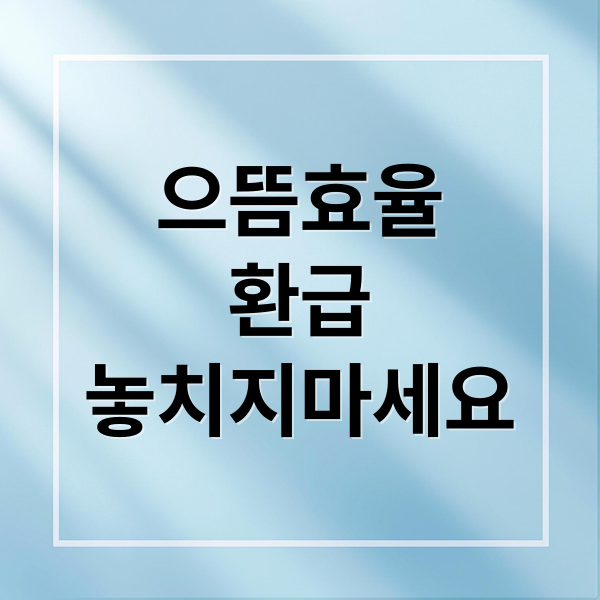 으뜸효율
환급
놓치지마세요 (으뜸효율 환급사업 신청)