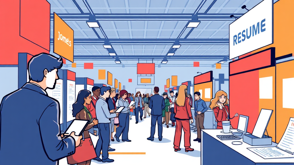 참가 기업 정보 및 채용 공고 (illustration 스타일)