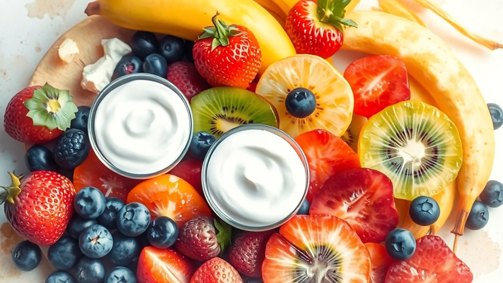 요구르트의 주요 효능 (watercolor 스타일)