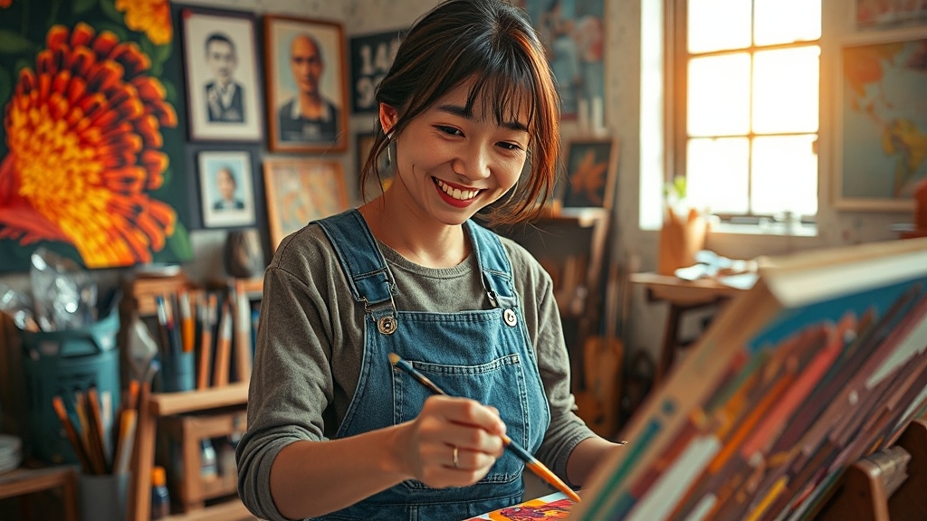 장애를 넘어선 성공 스토리 (realistic 스타일)