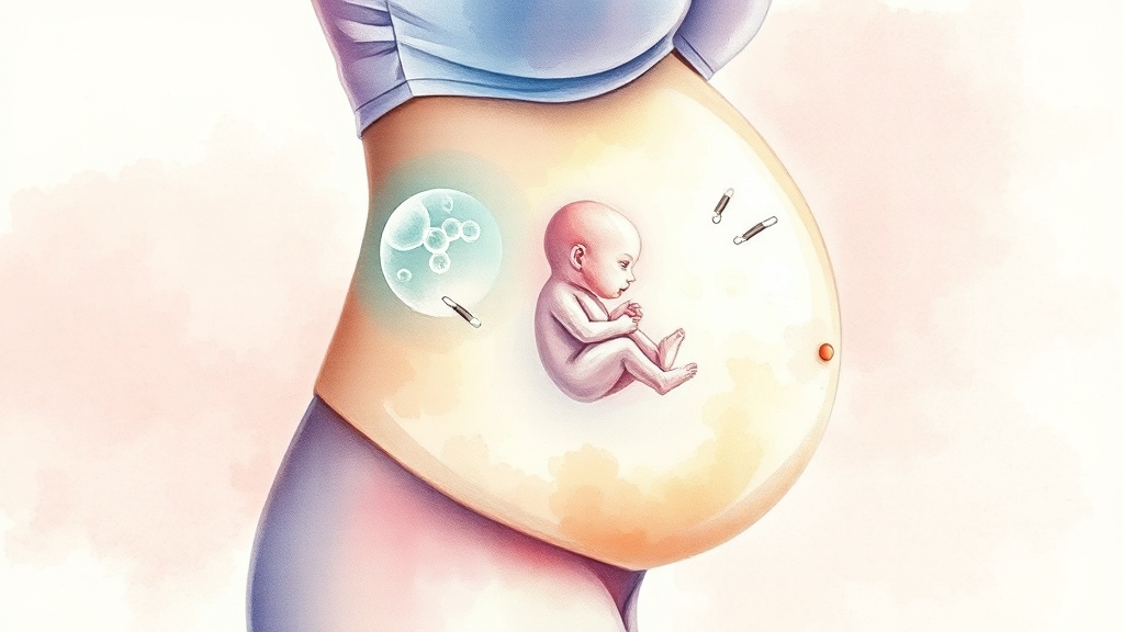 양수 검사 & 융모막 융모 검사 (watercolor 스타일)