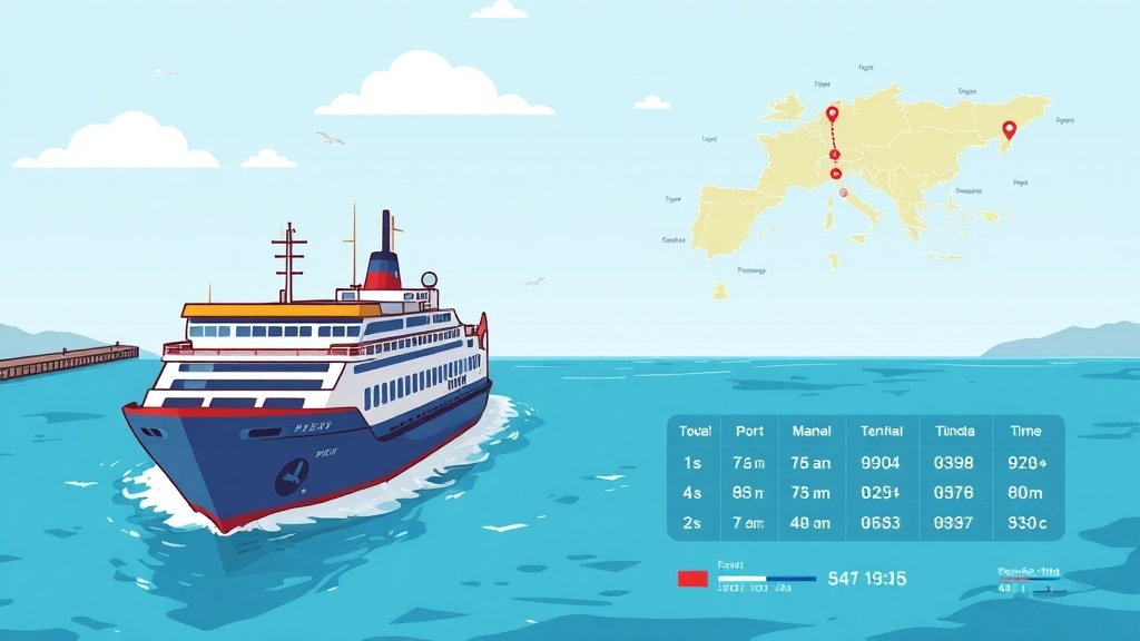 주요 항구별 배편 비교 분석 (cartoon 스타일)
