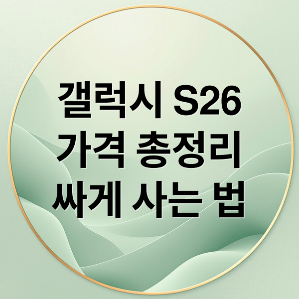 갤럭시 S26
가격 총정리
싸게 사는 법 (갤럭시 S26 가격)