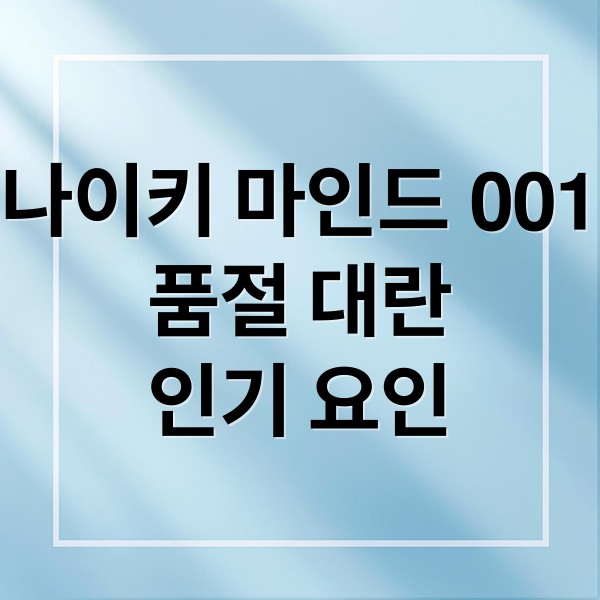 나이키 마인드 001
품절 대란
인기 요인 (나이키 마인드001 슬리퍼 품절)