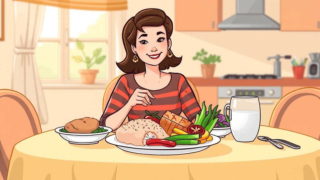 고기 섭취와 유방암 영향 (cartoon 스타일)