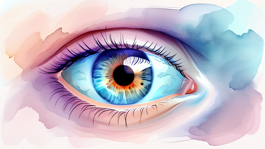 백내장 자가진단부터 정밀 검사까지 (watercolor 스타일)