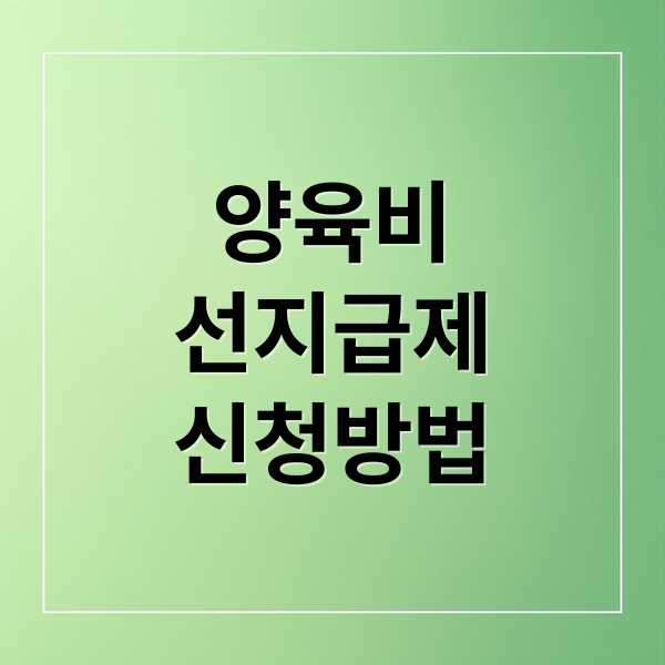양육비
선지급제
신청방법 (양육비 선지급제)