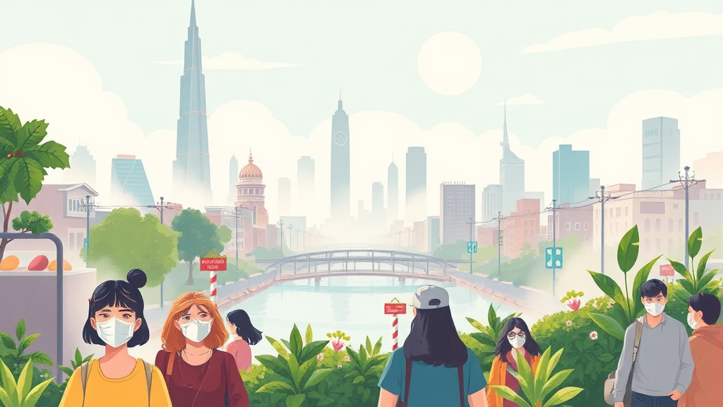 생활 속 미세먼지 저감 팁 (illustration 스타일)