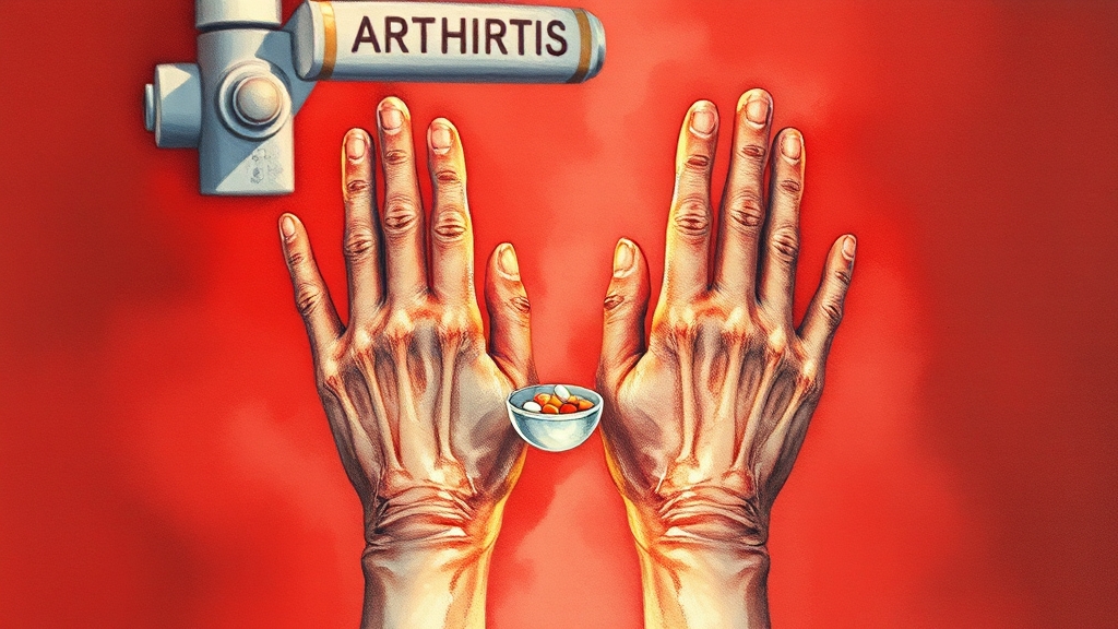 관절염 약 복용 시 주의사항 (watercolor 스타일)