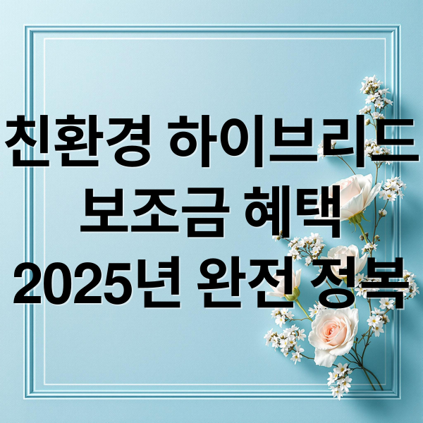 친환경 하이브리드
보조금 혜택
2025년 완전 정복 (아반떼 하이브리드 보조금)