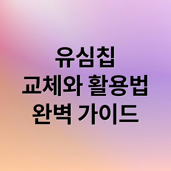 유심칩
교체와 활용법
완벽 가이드 (유심칩 교체)