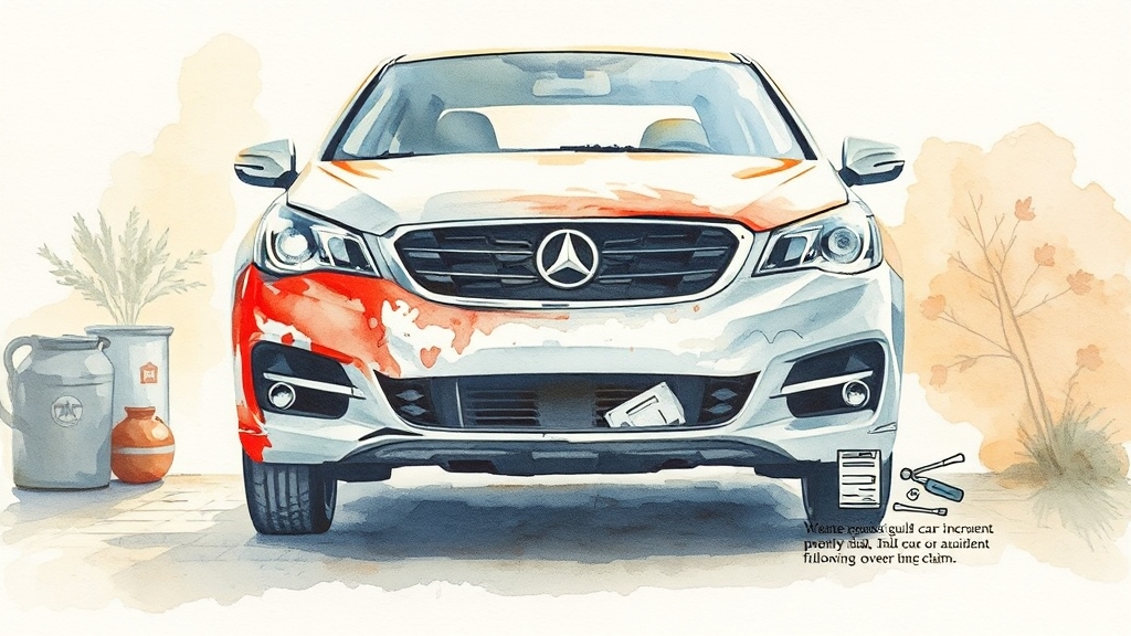 대물배상 vs 자차보험, 뭐가 다를까? (watercolor 스타일)