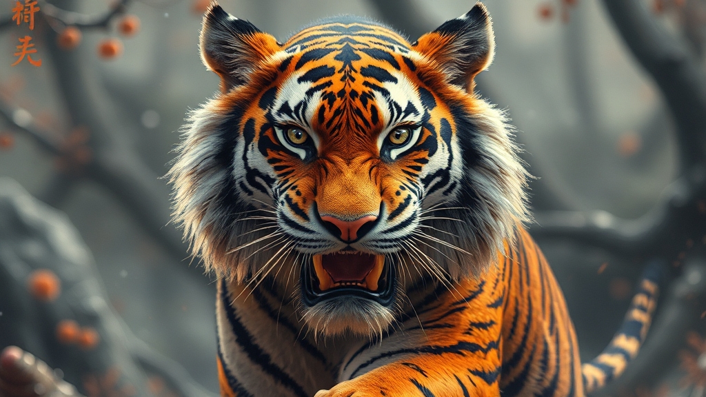 호랑이띠 출생 연도 및 나이 (realistic 스타일)