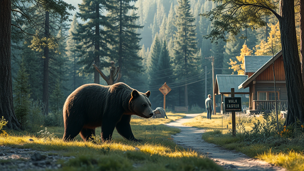 곰과의 공존 방안 (realistic 스타일)