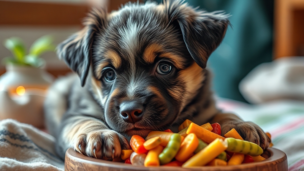 연령별 맞춤 사료 선택 (realistic 스타일)