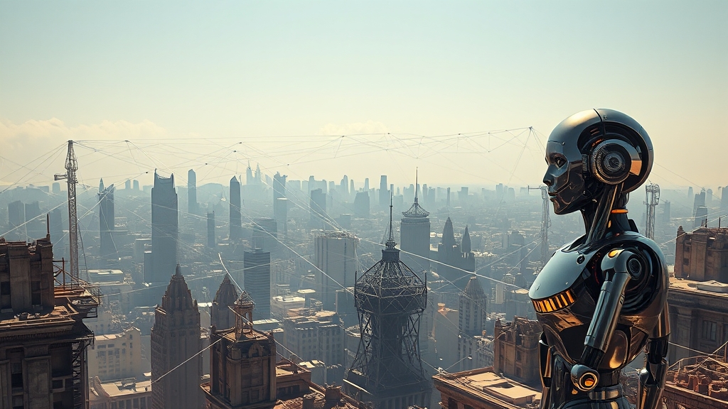 AI 발전과 잠재적 위험성 (realistic 스타일)