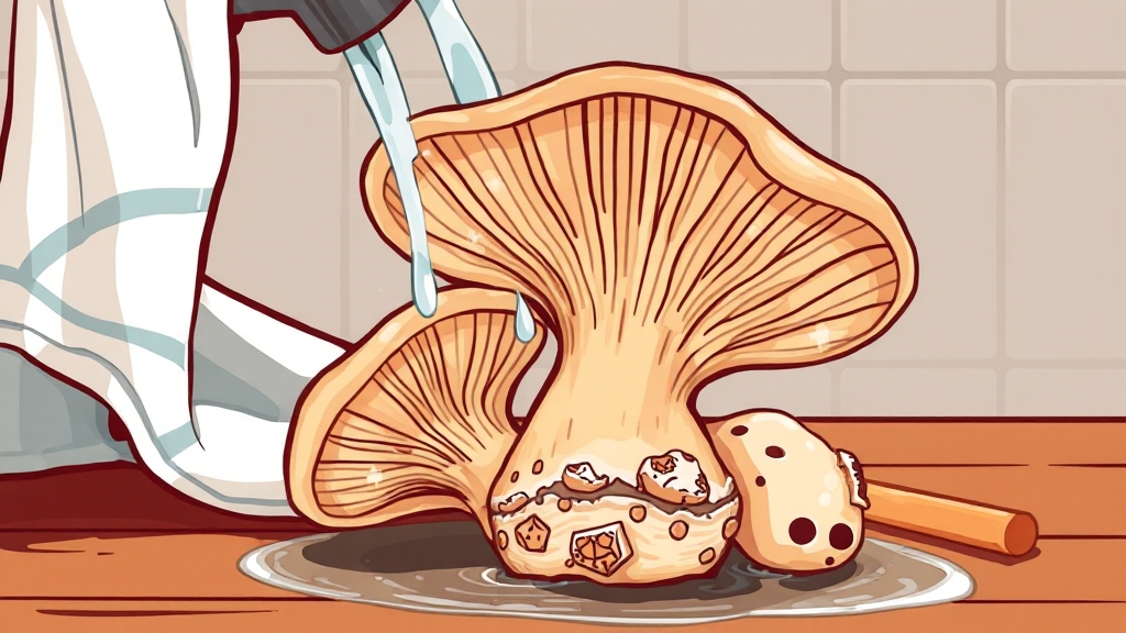 송화버섯, 어떻게 손질할까? (illustration 스타일)