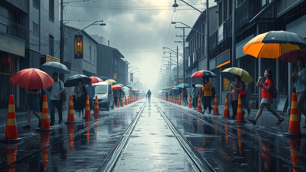 장마철 필수 준비 사항 (realistic 스타일)