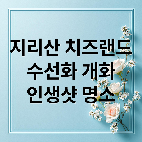 지리산 치즈랜드
수선화 개화
인생샷 명소 (지리산 치즈랜드 수선화 2026 개화 정보)