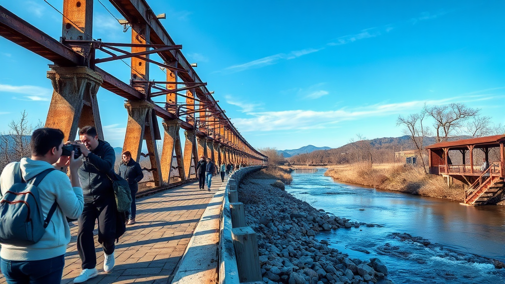 수인선 폐철교 방문 가이드: 교통, 안전, 그리고 추억 만들기 (realistic 스타일)