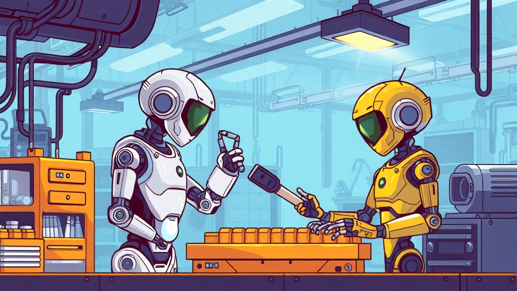 AI 로봇 관련 기술 동향 (cartoon 스타일)