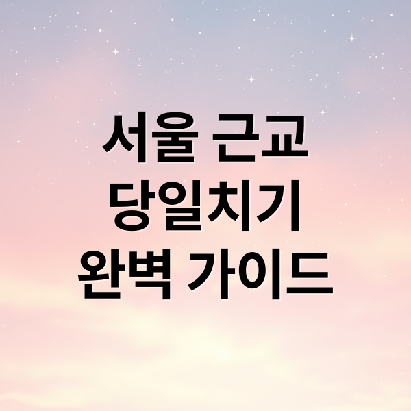 서울 근교
당일치기
완벽 가이드 (서울근교 가볼만한곳 베스트10)
