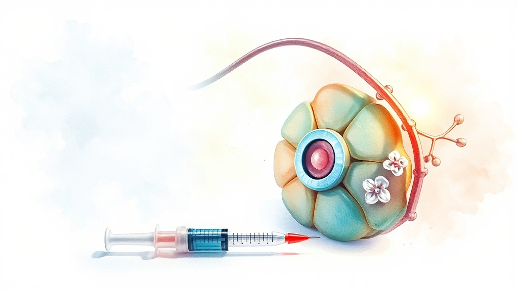 신경차단술 원리 (watercolor 스타일)