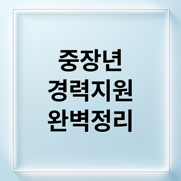 중장년 경력지원제도 핵심 요약 이미지