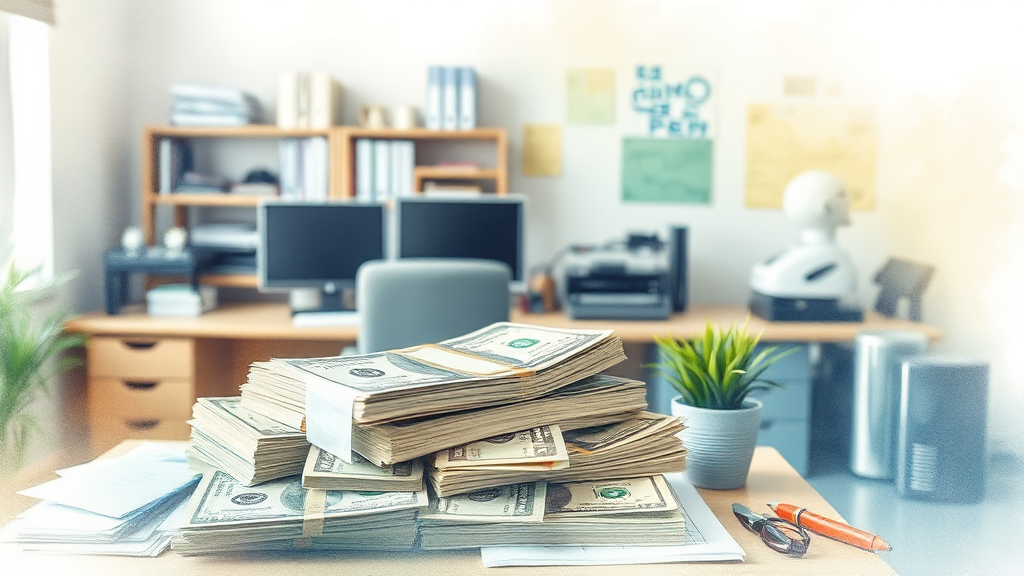 창업 지원금 활용 및 관리 (watercolor 스타일)