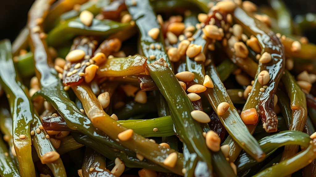 미역줄기볶음 조리 팁 (realistic 스타일)