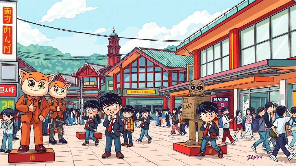 코난의 고향, 돗토리현 여행 시작! (cartoon 스타일)