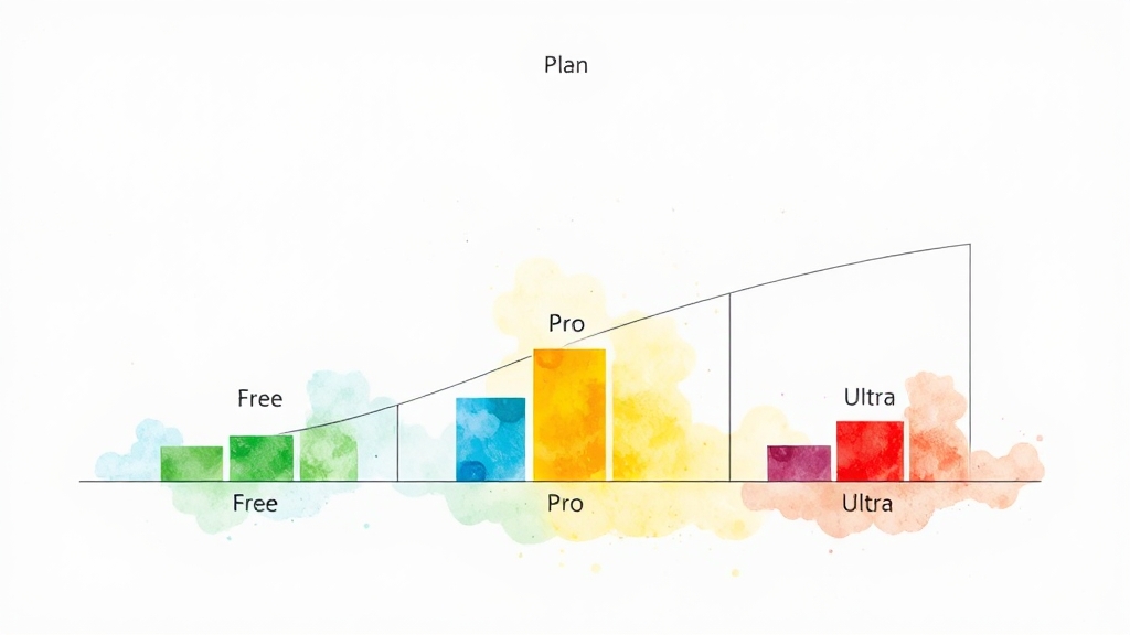 요금제별 사용량 제한 상세 분석 (watercolor 스타일)