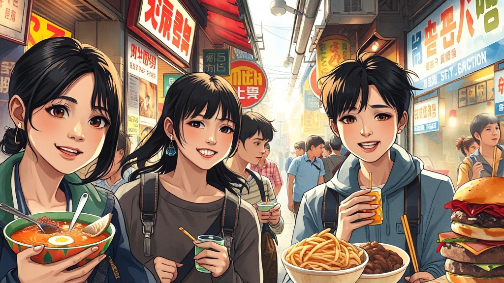 사당역 먹자골목, 맛있는 추억을! (realistic 스타일)