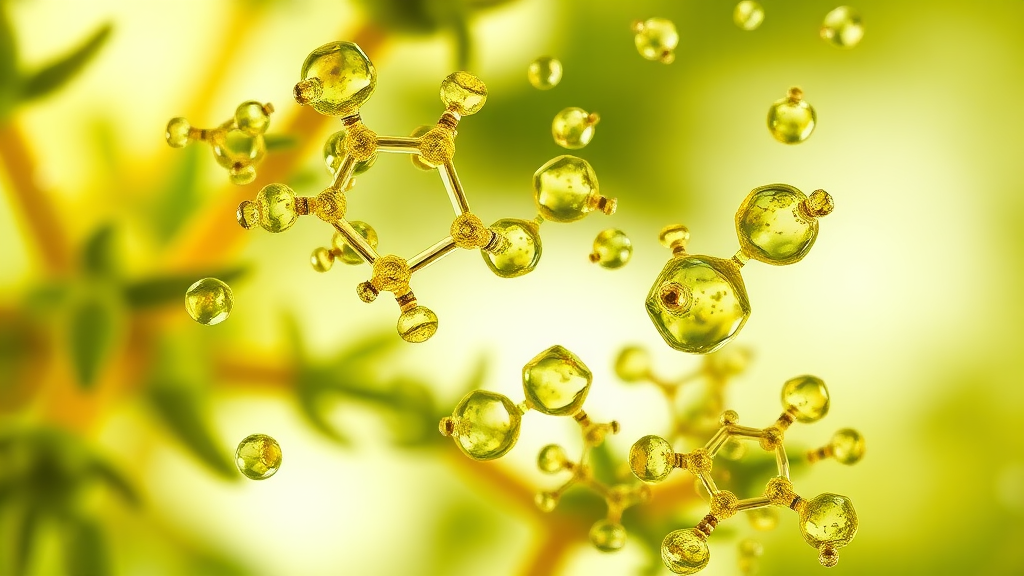 오레가노 오일 주요 성분 (realistic 스타일)