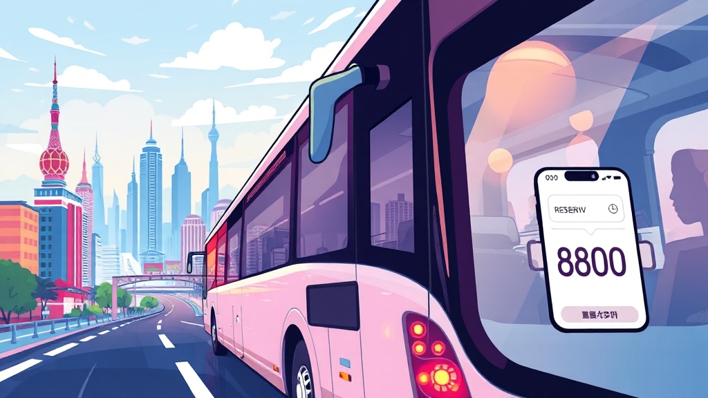 리무진 버스: 예약, 요금, 위치 (cartoon 스타일)