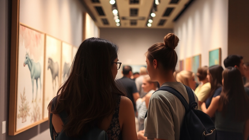 무료 전시, 논쟁의 배경 (watercolor 스타일)