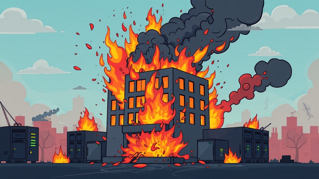 화재 원인 및 진압 과정 (cartoon 스타일)