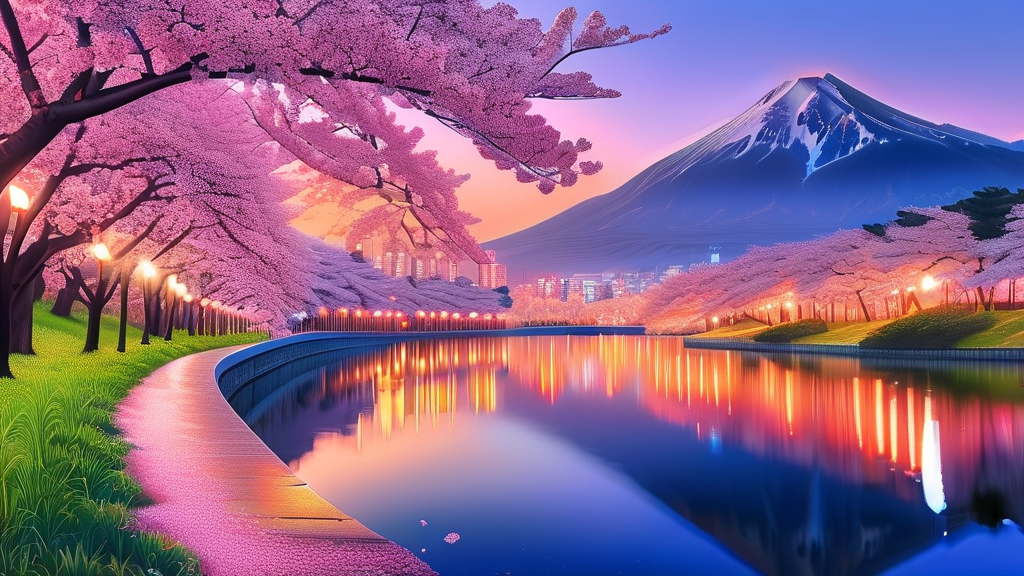 서울대공원 벚꽃 개화 시기 및 절정 전망 (realistic 스타일)