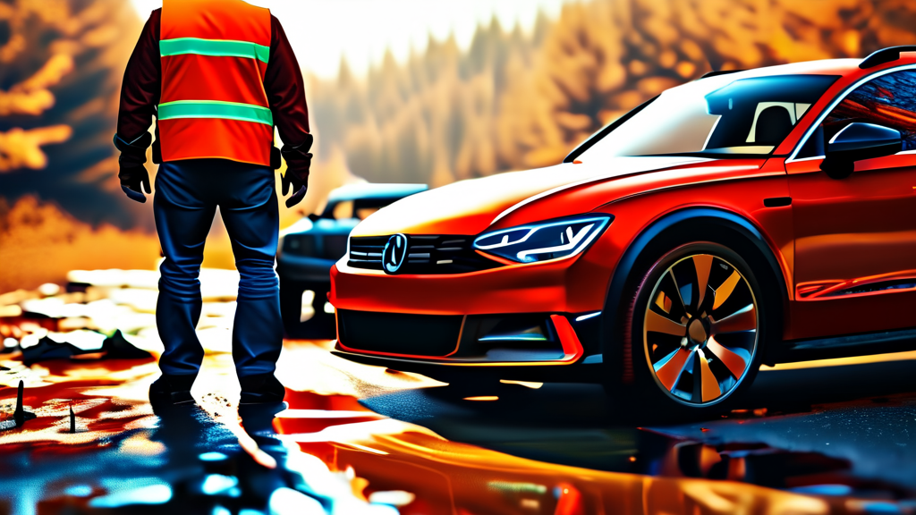 사고 발생 시 대처 방법과 사고 대차의 필요성 (realistic 스타일)