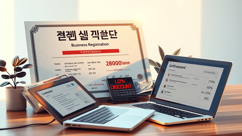 영업신고 수수료 및 추가 비용 (realistic 스타일)