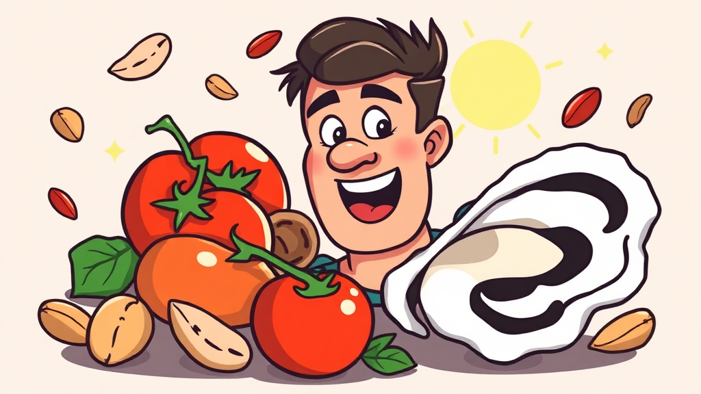 정액량 증가, 도움되는 음식은? (cartoon 스타일)